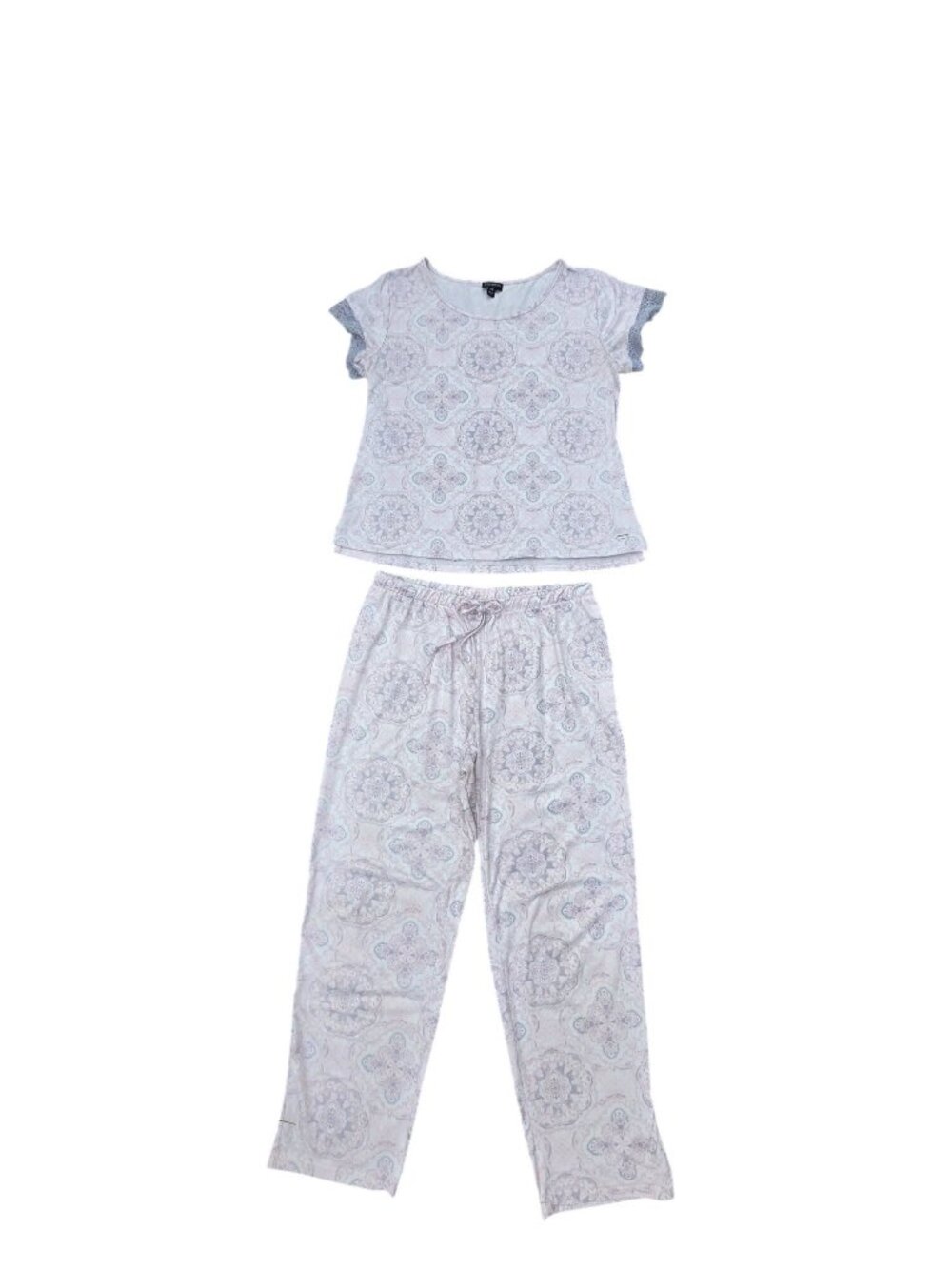 Tahari Boho Pink Gray Mandala Pajama Set Large